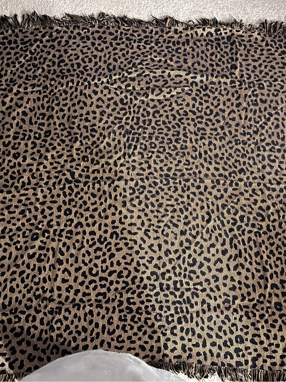 Cheetah Fringe Throw Blanket